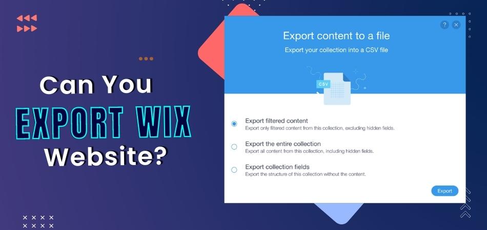 Can You Export Wix Website